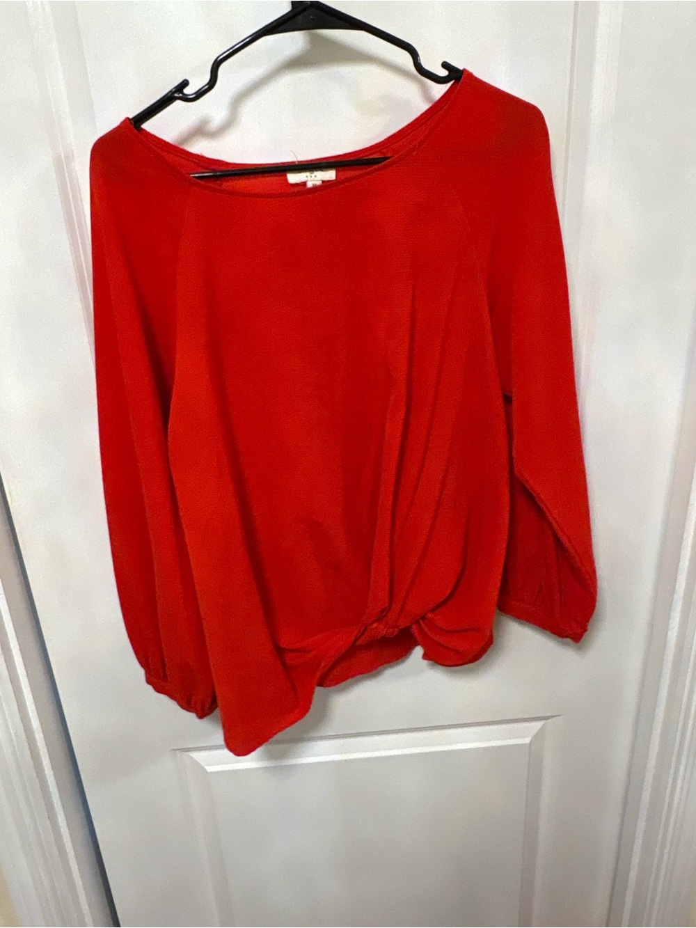Umgee Red Long Sleeve Twist-Front Top